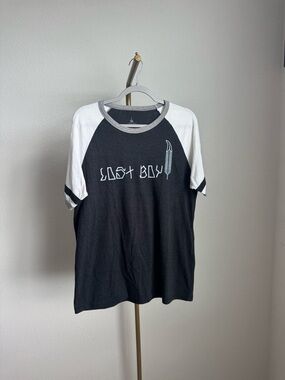 Disney Black and White 'Lost Boy' Raglan Short Sleeve Tee
